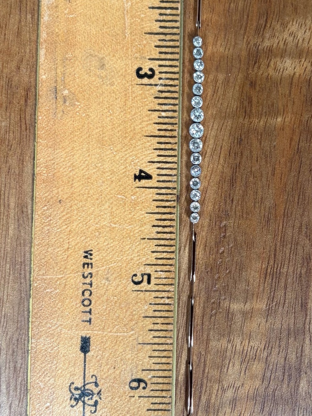 Diamond and gold antique station bracelet - Picture 7 of 16